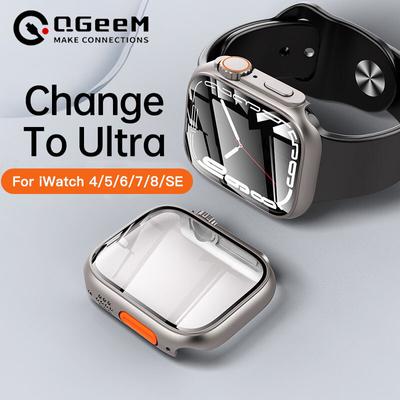 Vetro + Custodia per iWatch 44mm 45mm 41mm 40mm Cover protettiva per schermo Cambia Ultra paraurti iWatch Series 8 7 SE 6 5 3
