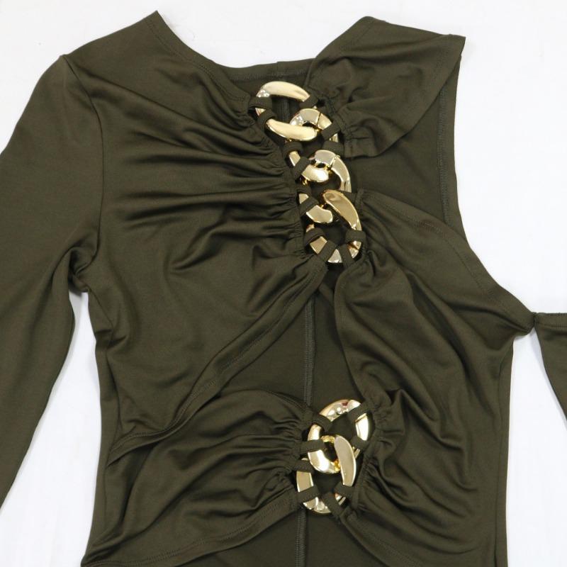 Damen Mode Enganliegendes Kleid Sexy Ausschnitt Schlitzkleid Kleid