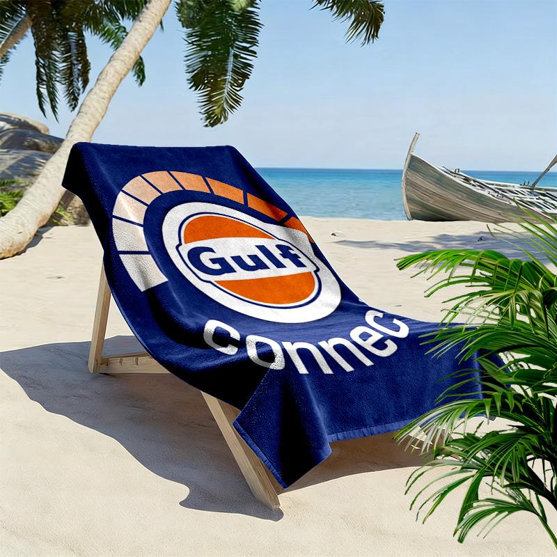Logo del marchio Gulf asciugamano da spiaggia morbido da bagno da mare assorbente asciugamano da bagno stampa comfort moda asciugamani per viaggi e vacanze