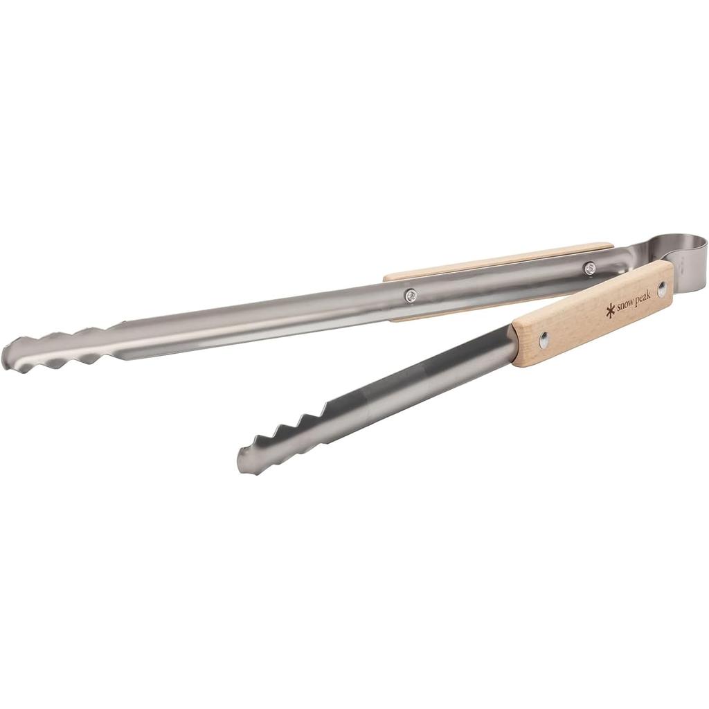 Snow Peak Fire Steel Tongs, Body/Stainless Grip/Beech Wood, N-020