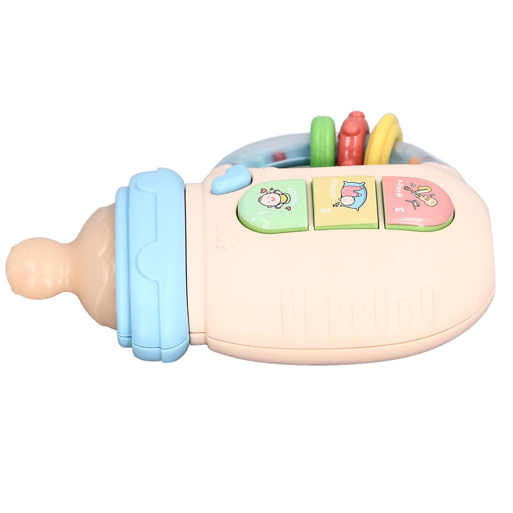 Baby Bottle Shape Teething Toys Soothing Sounds Lullaby Machine with Light and Music for Newborn Early Education