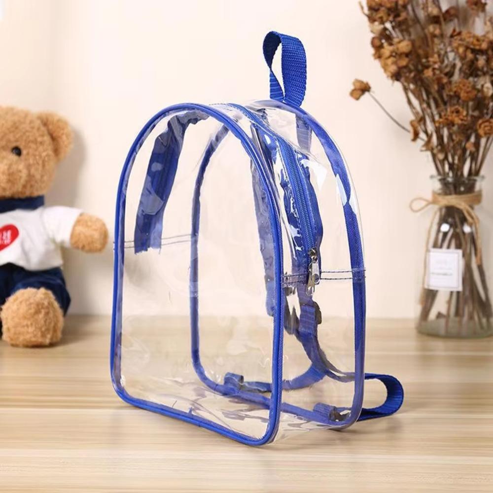 Korean Style Transparent Backpack Zipper PVC Shoulder Bag Fashion Students School Bag  Travel
