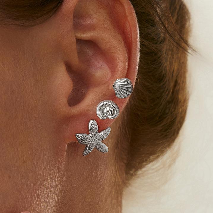 

Fashion Flower Starfish Stud Earring Set for Women Gold Color Metal Earrings Vintage Girl s Daily Wear Accessories Ear Zircon
