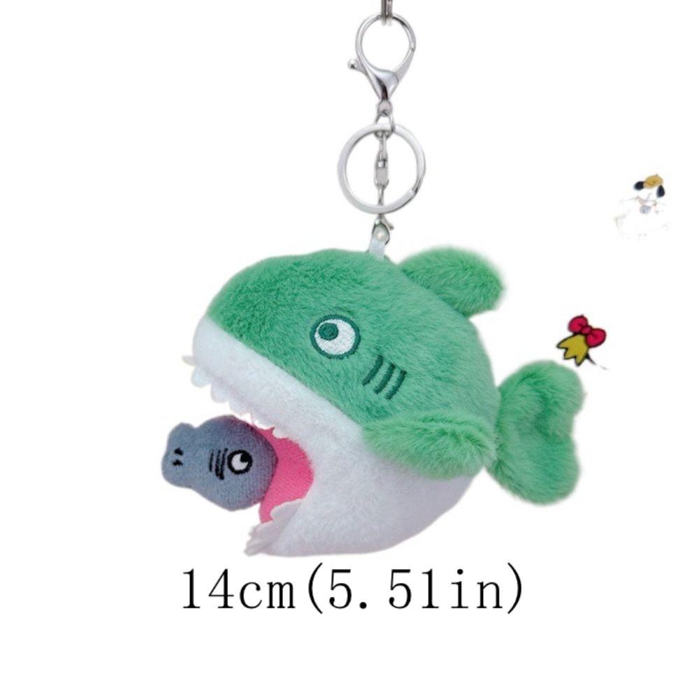 Cartoon Shark Blue Shark Pendant Stuffed Animal Plush Shark Keyring  Kids Gifts