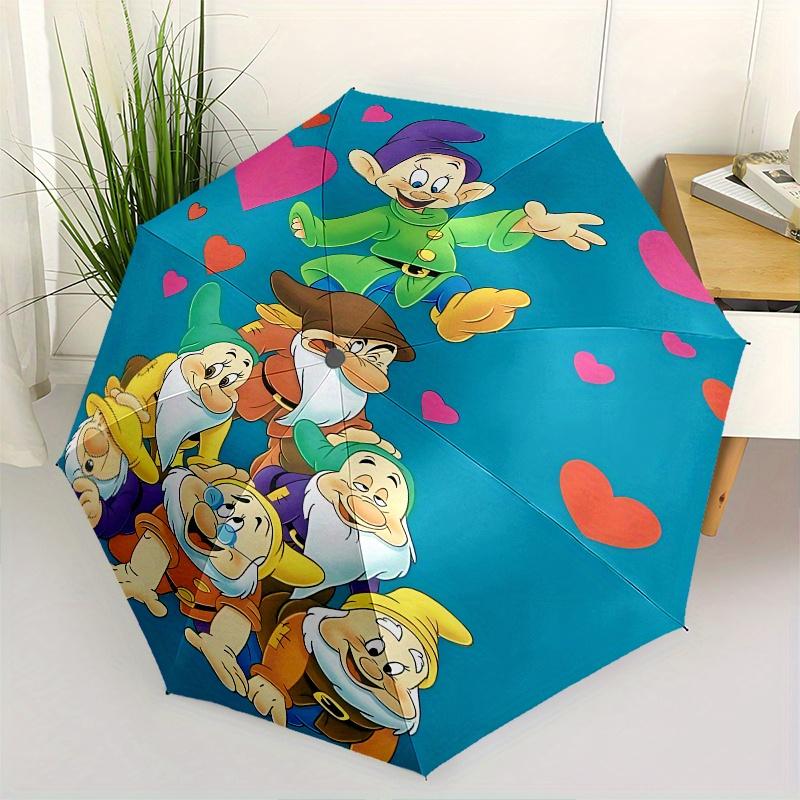 

Dwarfs, Hearts Automatic Opening and Closing Umbrella - 8 Ribs Portable Folding Umbrella with Plastic Handle, Suitable for Leisure and Hallo