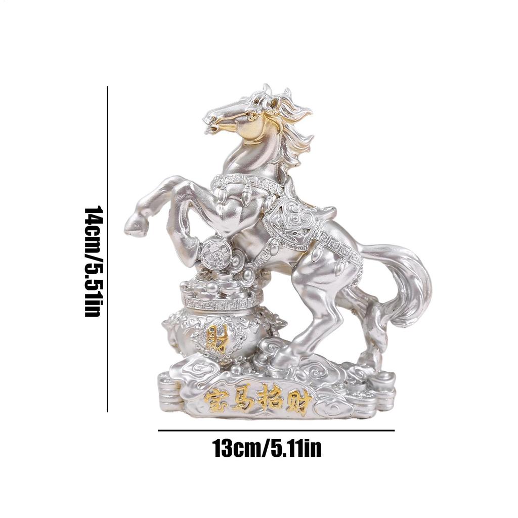 Chinese Zodiacs Horse Statue Wealth Prophecys Statue Desktop Decoration Living Room Tea Table Sculpture Resin Craft Home Decor