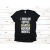 Coffee And Horror Movies T Shirt Funny Scary Zombie Movie SweaT Long Sleeve Vintage Washed Versatile Graphic Homme Breathable