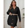 Women S Plus Size V Neck Knit Sweater Dress