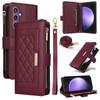 Crossbody Cards Solt Wallet Leather Zipper Bag Case For Samsung Galaxy A55 A15 A35 S24 Ultra S23 Plus S22 S21 Book Lanyard Strap