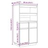 814538 vidaXL Buffet haut Noir 60x40x116,5 cm Bois massif de pin