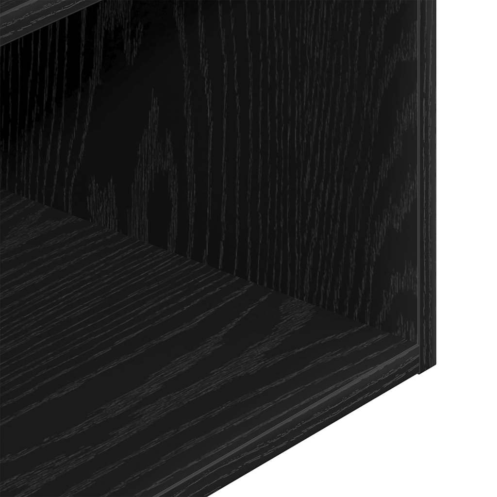Nightstand with Drawer Black Oak Effect 35 x 34 x 66.5 cm