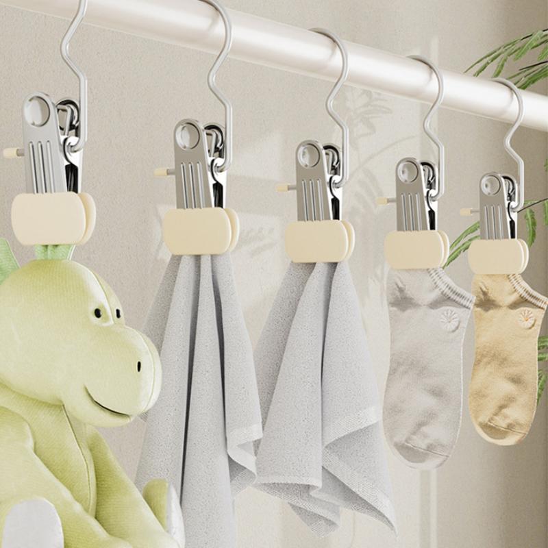 5/10Pcs Upgrade Widen Closet Clothes Organizer No Trace Clothespins Clothes Pegs With Hooks Pants Socks Drying Clothes Hangers