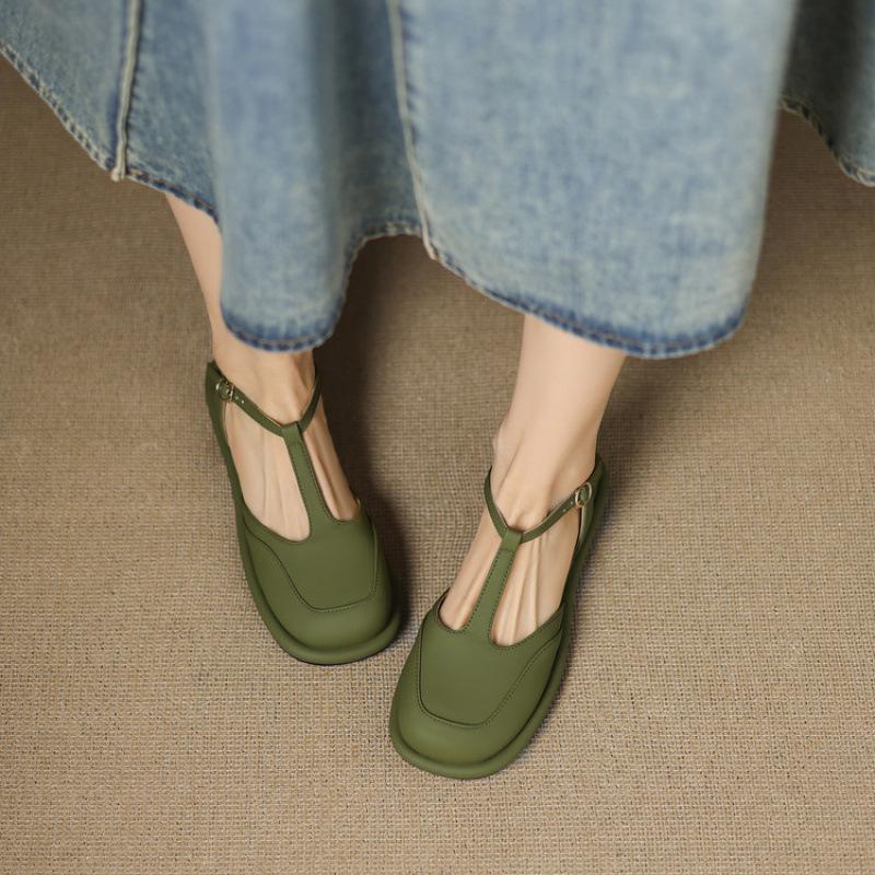 

Black flat-soled sandals women s summer women s bag head sandals Korean version large size shoes round head women s shoes new rear empty sandals 39 зелёный