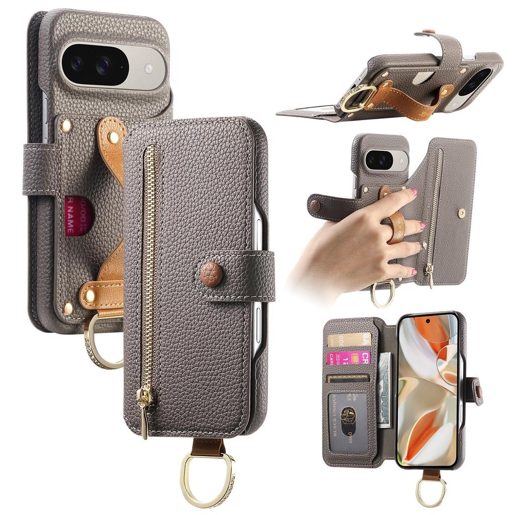 Universal Google Pixel 10 Pro Case with Card Holder & Zipper Storage, compatible with Pixel 9A Protective Cover
