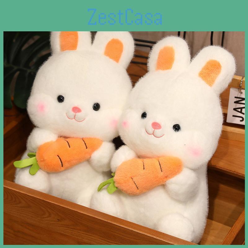 Plush Endearing Short Bunny With Carrot  Kids Perfect Birthday Celebrations Gift