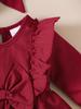 Christmas 5 Color Dresses Long Sleeved Princess Dress with Bow+Headband for Baby Girls 1-18 Months New Year Holiday Costume