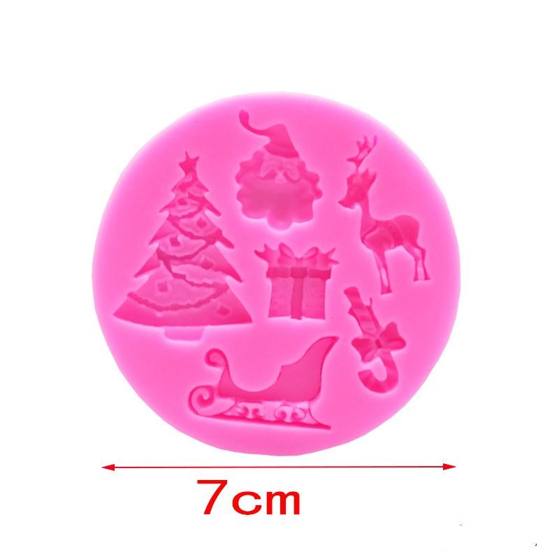 Xmas Christmas Snowman Deer Tree Silicone Mold Kitchen Baking Navidad Chocolate Candy Clay Making Cake Decoration Accessories