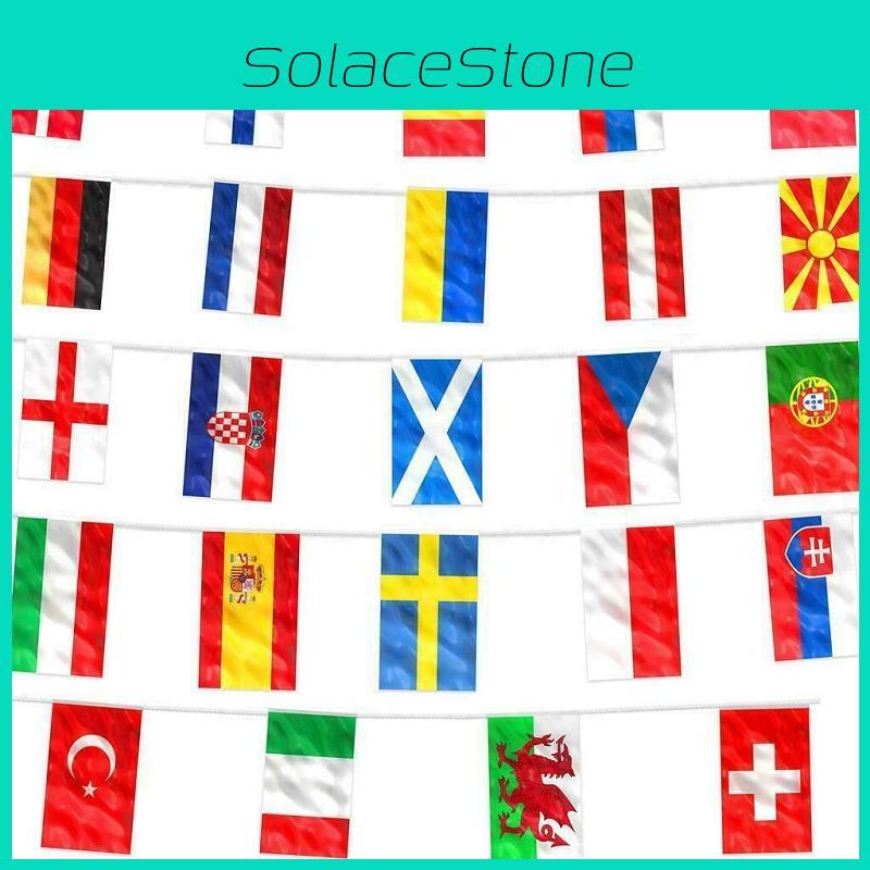 Lebhafter Euro 2021 Wimpel 10m Polyesterflaggen für internationale Fußballdekoration