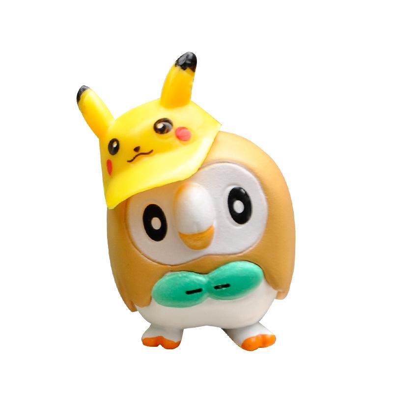 8pcs/set Pokemon Anime Figure Kawaii Q Version Eevee In Disguise Action Figures PVC Collection Model Dolls Toy Gift