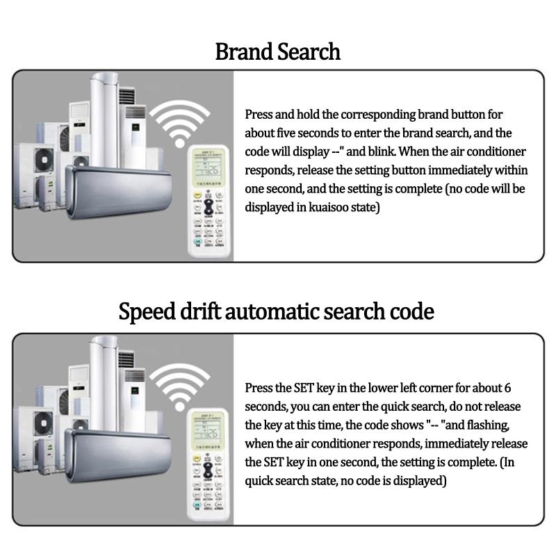 1000 in 1 Universal Wireless Remote Control K-1028E AC Digital LCD Remote Control White Remote Control
