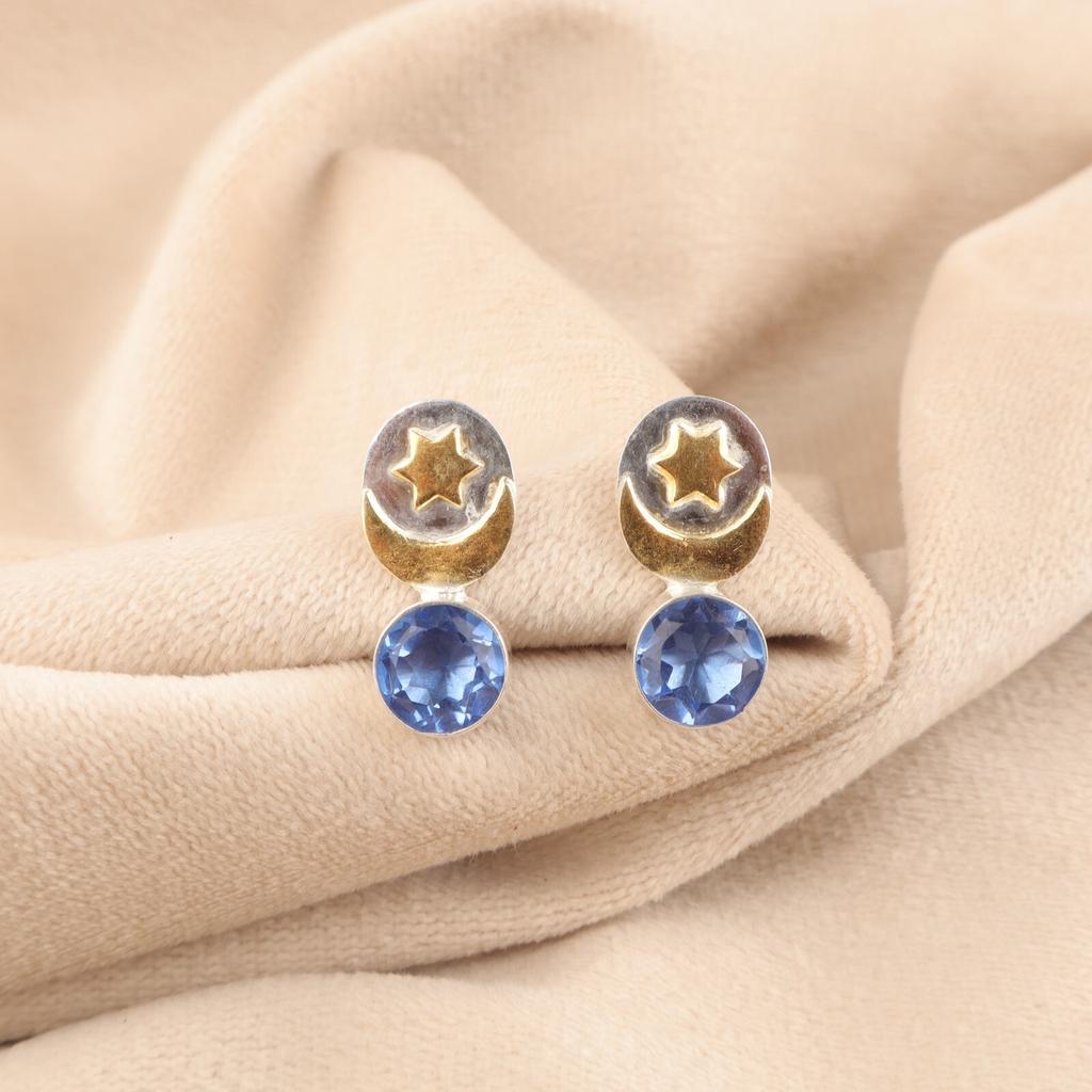 Handmade Earrings Tanzanite Gemstone 925 Sterling Silver Unique Jewelry For Gift EE-141-12