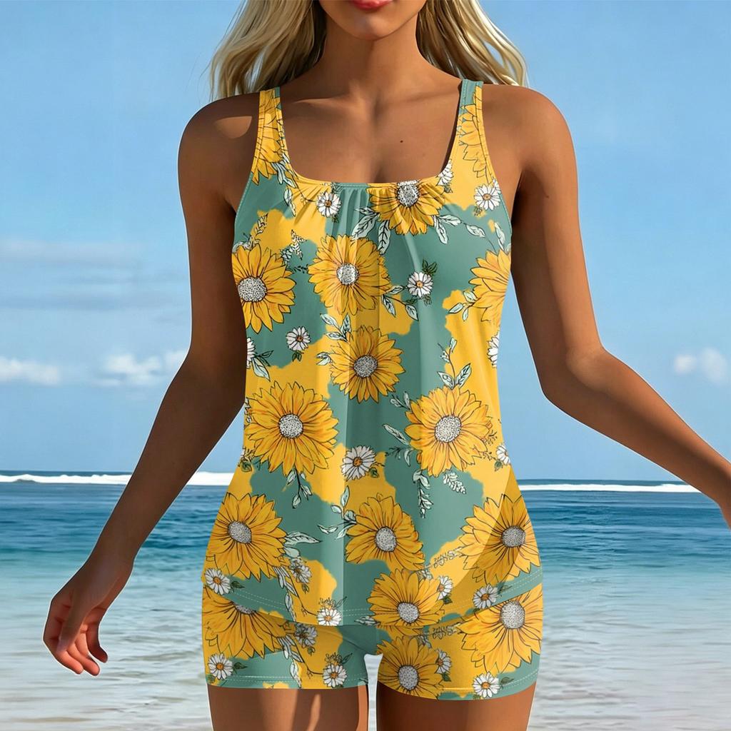Women's Printed Split Swimsuit Sport Swimsuit Two-Piece Set