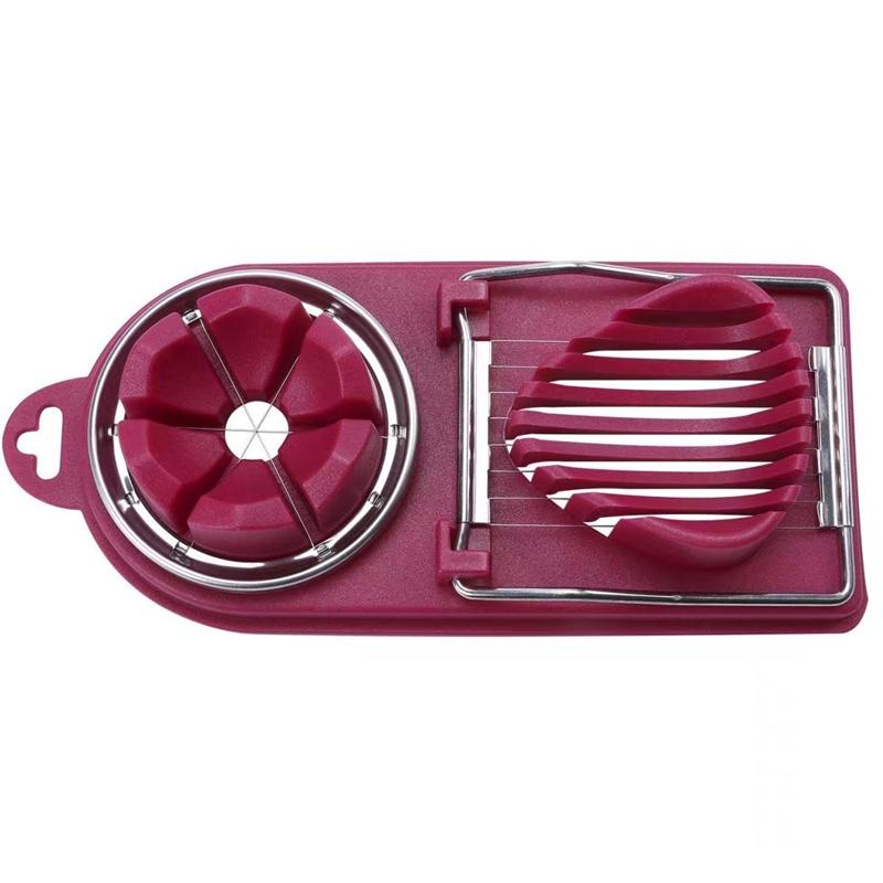 Two-in-one Preserved Egg and Egg Slicer Household Stainless Steel Egg Slicer Bananas Strawberries Slicer