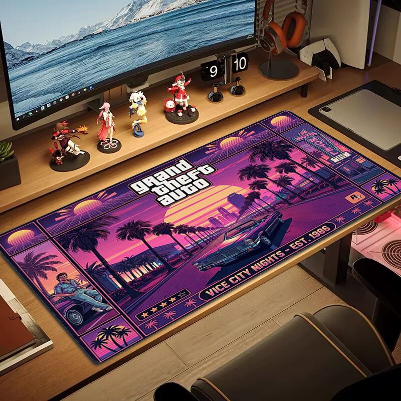 GTA Color Mouse Pad Large Gaming Table Cushion Non-slip Laptop Tablet Big Mousepad XXL Mat Mini PC Playmat With Lock Edge