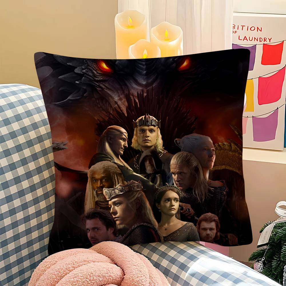 

W-Западный D-Дракон Игра Престолов Наволочка Квадратная Подушка Спальня Диван Отдых Уют Подушка Автомобиль Домашний Декор 16x16Inch