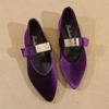 Dámské ploché boty se špičatou špičkou nazouvací fialové dámská obuv večerní promoce Y2k vysoká kvalita módní šik a elegantní špička