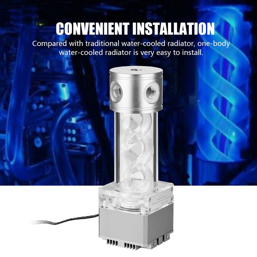 Computer Zylinder Wasserkühlung Double Helix T Virus Wasserpumpe Tank Set RGB (Silber)