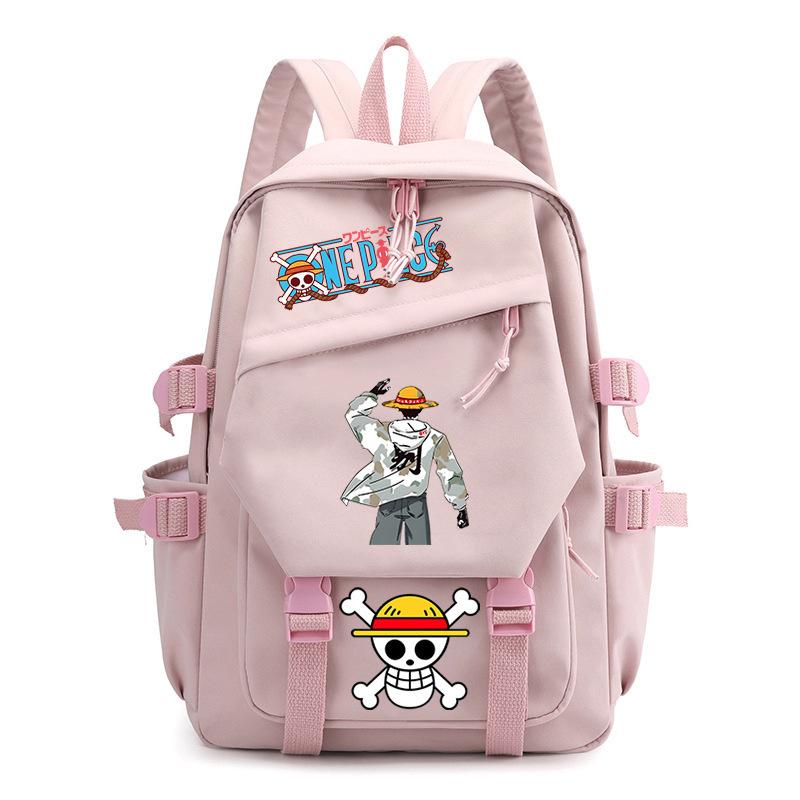 One Piece King Printed Backpack Elementary School Students Junior High School Students High School Students Large Capacity School Bag