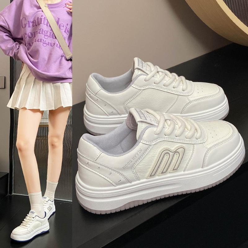 Women's Shoes 2025 Autumn New Fashion Platform White Shoes Youth Outdoor Soft-soled Sports Shoes Breathable Casual Board Shoes