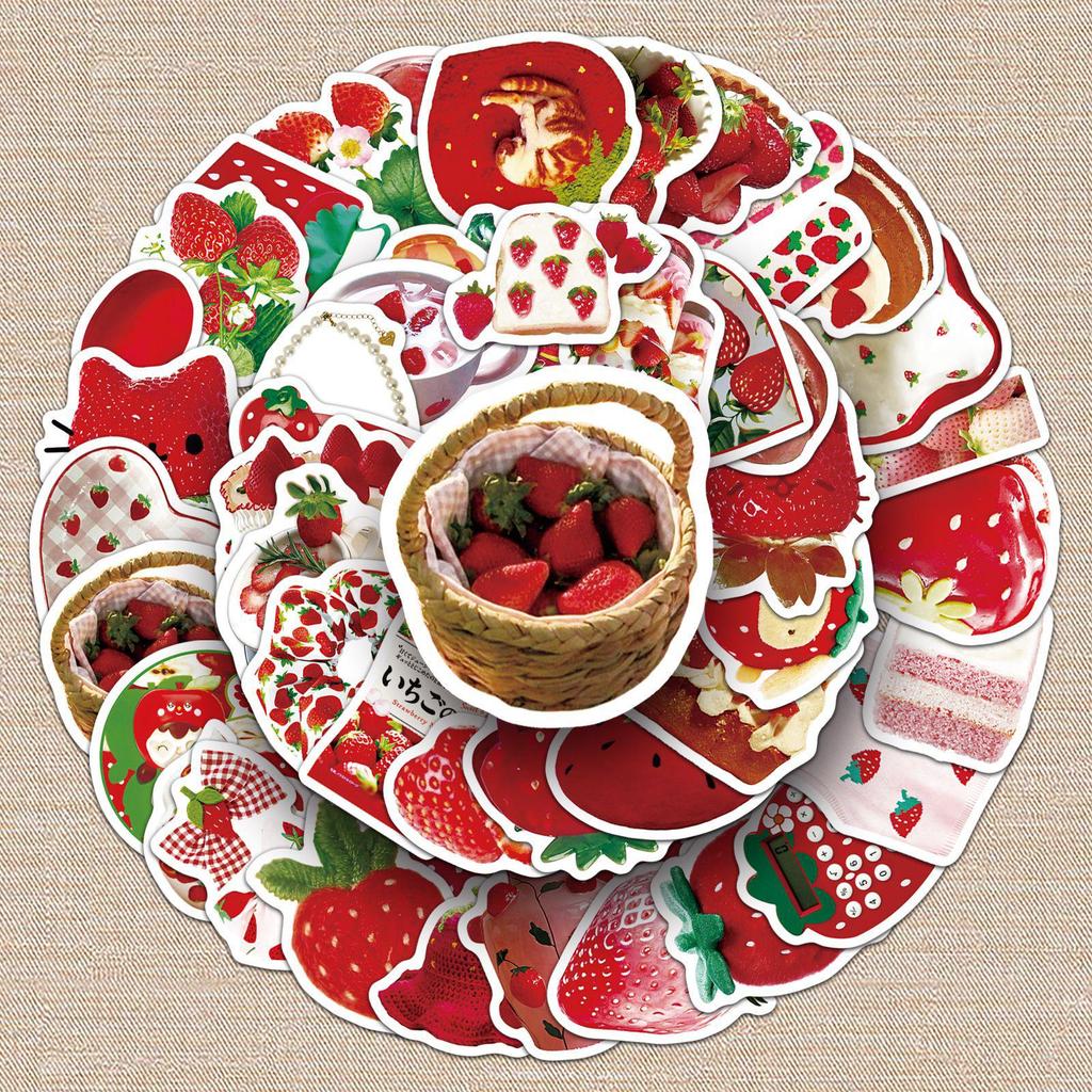 50 Strawberry Graffiti Stickers: Creative Decoration for Water Bottles & Phones