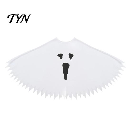 Durable Ghost Outfit for Halloween Decoration Poncho Costume Kids Adults, Spooky White Cloak Soft Friendly Dress Kindergarten Performance with