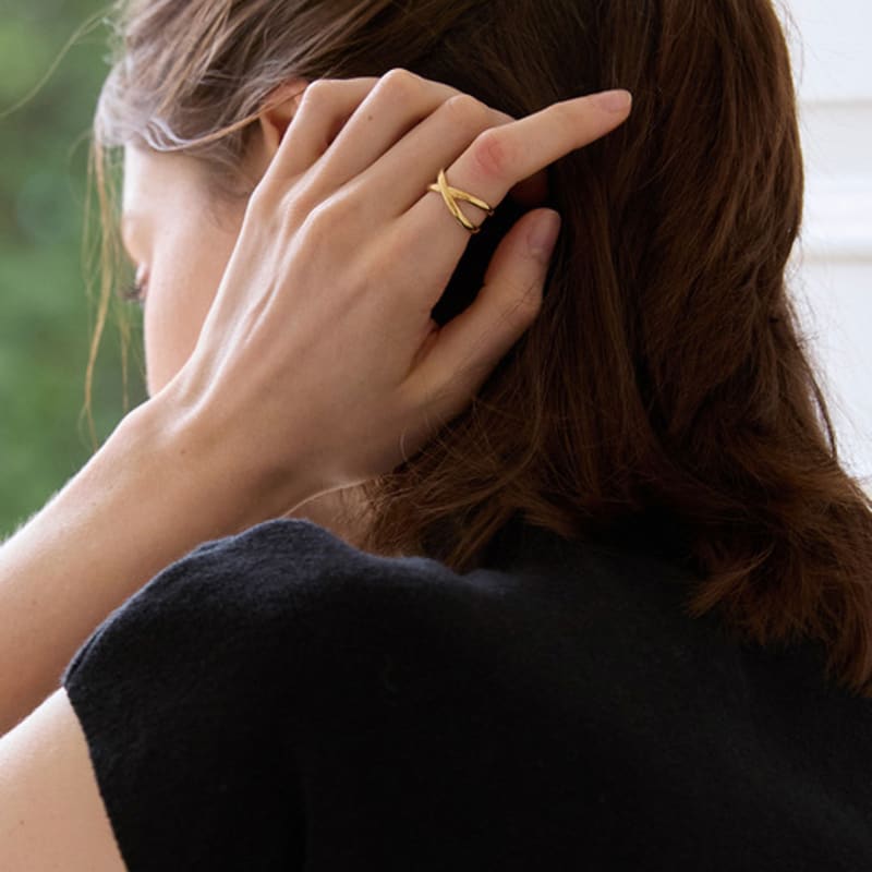 PAIGEFLYNN JEWELRY [Silver 925] Flynn Cross Open Ring