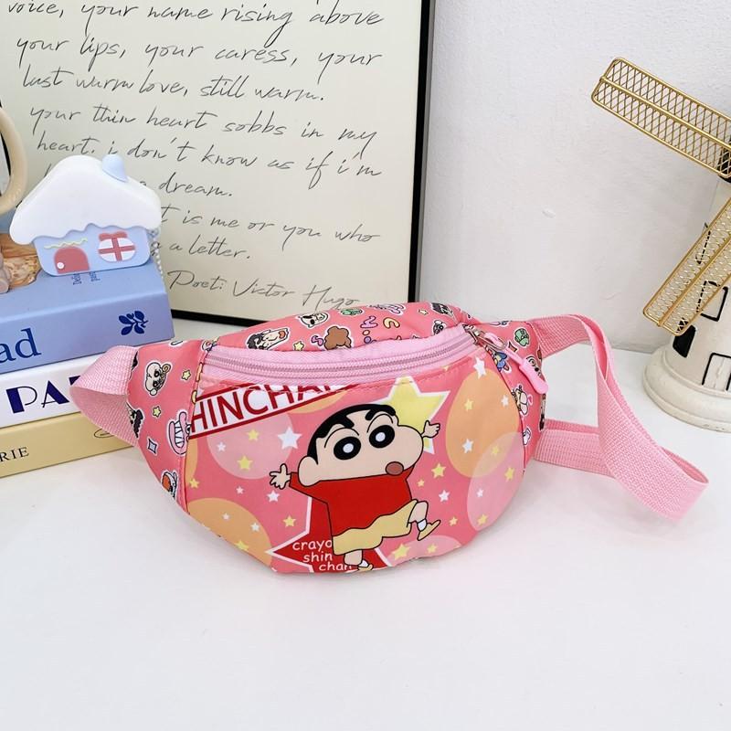 Kid Fashion Chest Bag With Crayon Shin Chan And Nene Print Designs For Daily Use
