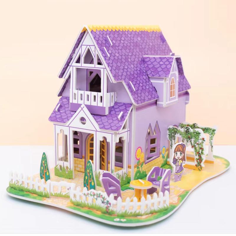 3D DIY Papierkarte Puzzle Villen Haus Bau Modell Kinder Handgemacht Pädagogisch Spielzeug Puzzle Schreibtisch Ornament