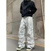 Spring New American Tooling Tie-dye Casual Pants Men's Loose Straight Wide-leg Pants High Street Camouflage Denim