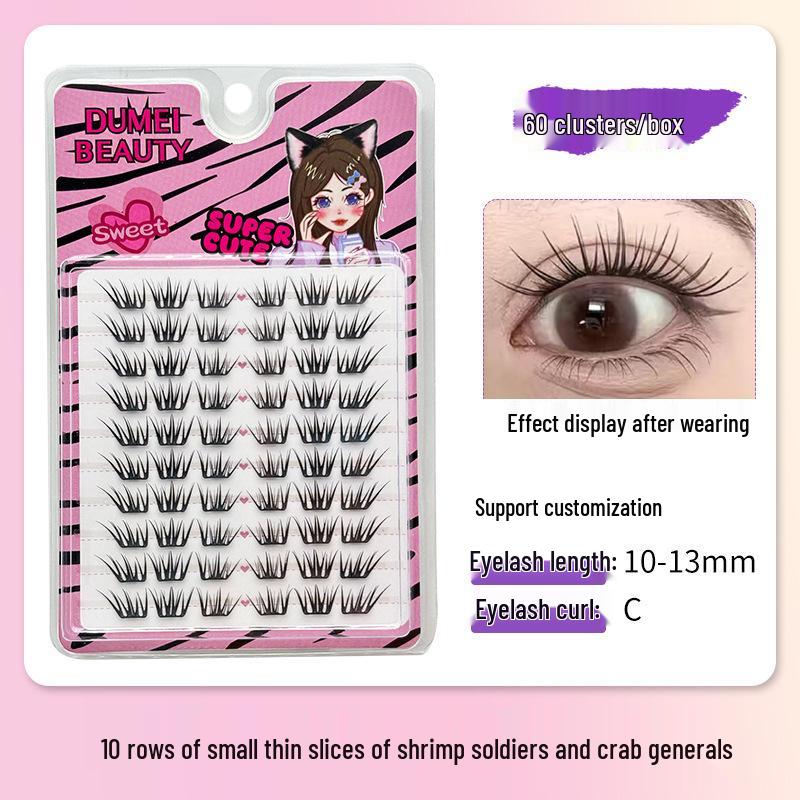 10-Row Autumn Leaf & Sunflower Faux Eyelashes - Flat, Glue-Free