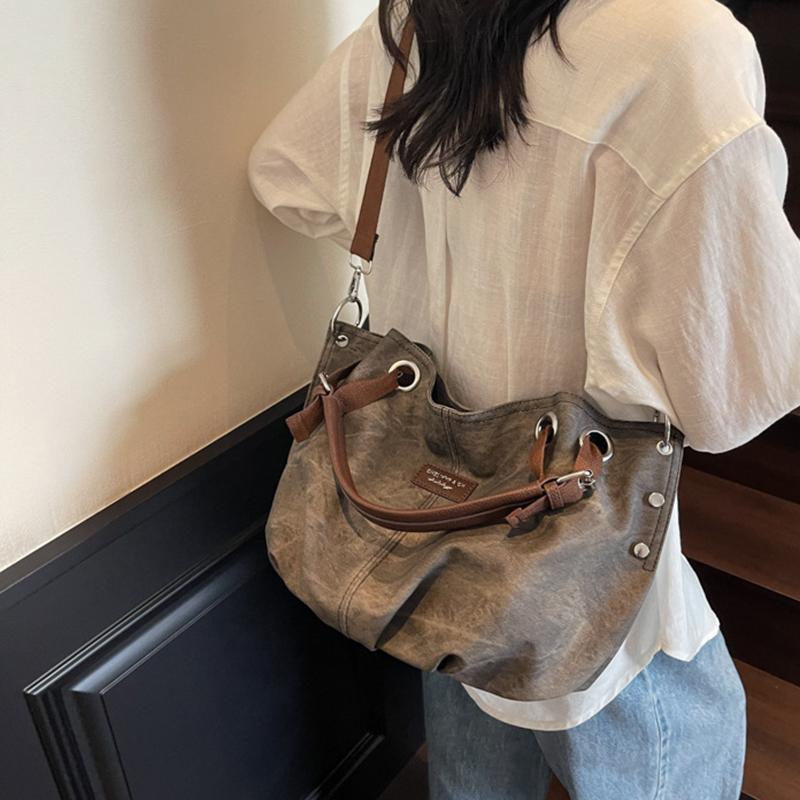Yogodlns Fashion Minimalist PU Leather Shoulder Bag Casual Large Capacity Tote Bag For Women's Trendy Large Commuting Handbag