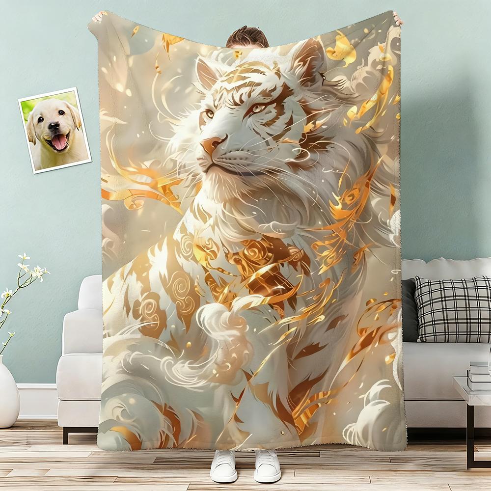 cool animal Throw Lightweight 240g Flannel Blanket Soft Skin-friendly for Summer Cooling 75x90cm