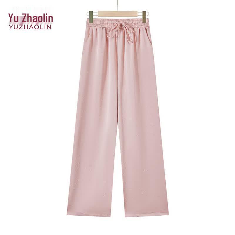 

YUZHAOLIN Women s Summer Elastic Waist Straight-Leg Pants 3XL