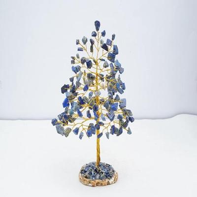 Albero della Vita in Pietre Preziose Base Geode Fetta di Agata, Albero di Cristallo per Energia Positiva, Pietre Curative Portafortuna Albero di Gemme, Regalo Spirituale