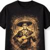 Skeleton TShirt Dark Fantasy Gothic Mariachi Unisex Black Graphic Tee