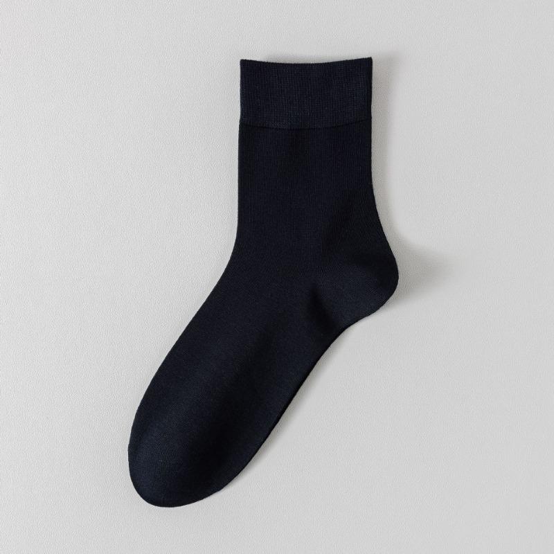 5 Pairs of Cool Bamboo Fibre Socks Men's Breathable Sweat Anti-bacterial Anti-bacterial Spring and Summer Thin Mid-calf Boneless Socks