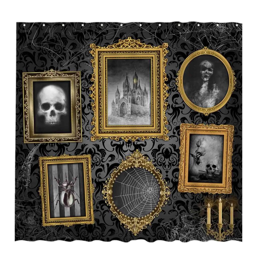 Medieval Shower Curtains Rustic Wood Shield on Medieval Castle Gate Bath Curtain Wooden Door Historical Vintage Home Bathroom