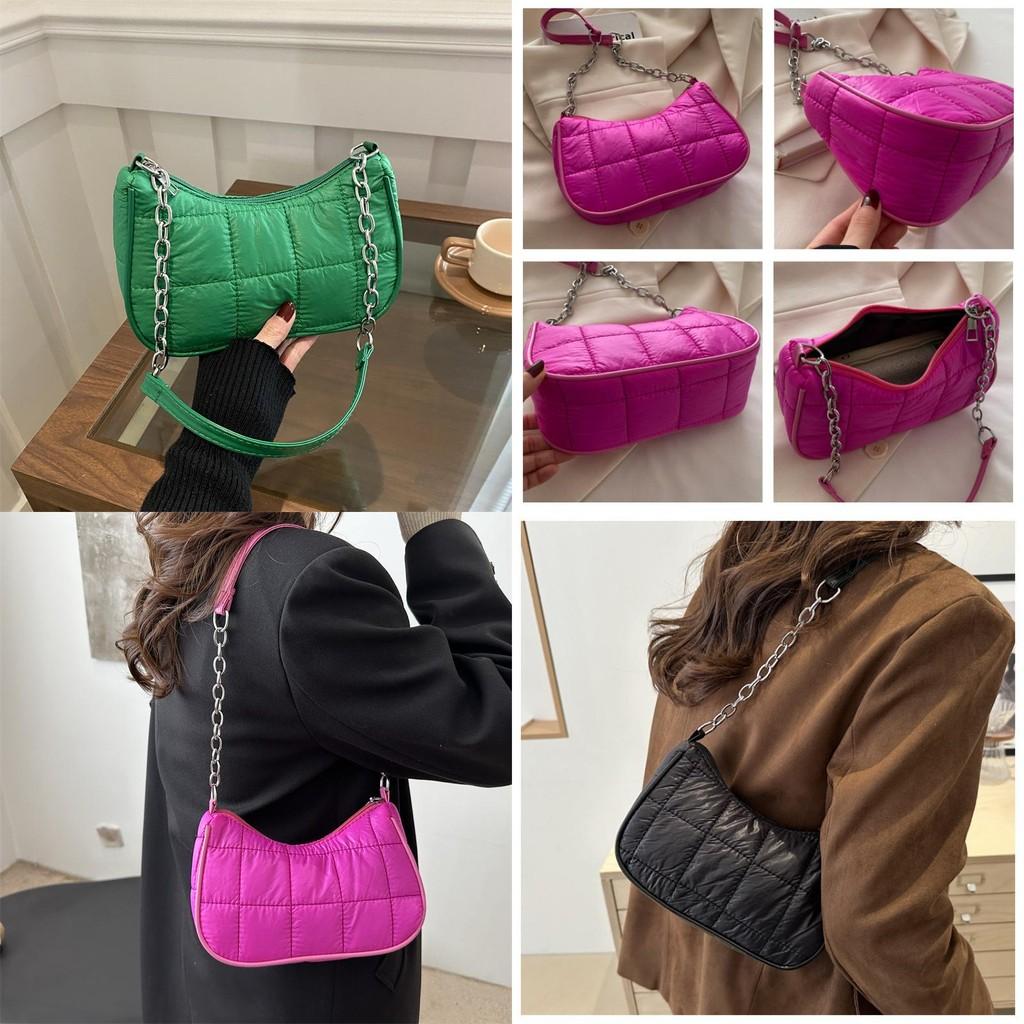 Stylish And Trendy Women's Shoulder Bag In Black White Pink And Green Colors For Everyday Use