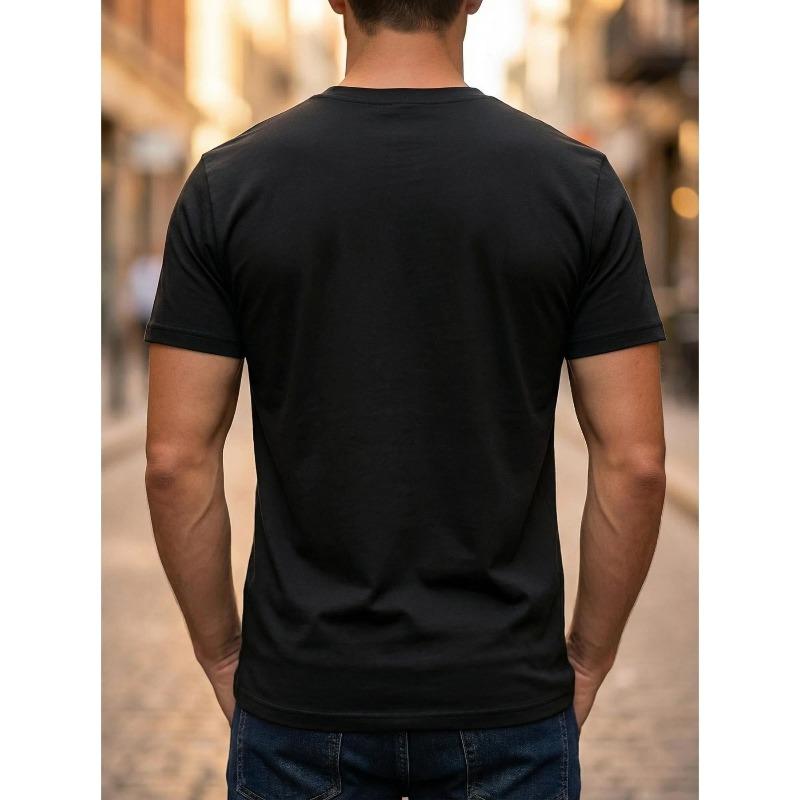 European sizes Men's French Bulldog Print T-Shirt with Cool Dad & Frenchie Graphic - Breathable Short Sleeve Crew Neck Top, Casual Streetwear