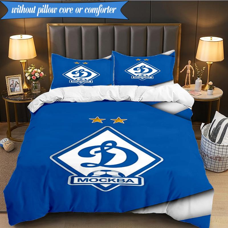 3PCS Dynamo Moscow Football Club Bedding Set 2D Printing (Includes 1 Duvet Cover + 2 Pillowcases Coreless), Bedroom decor,Fan gift